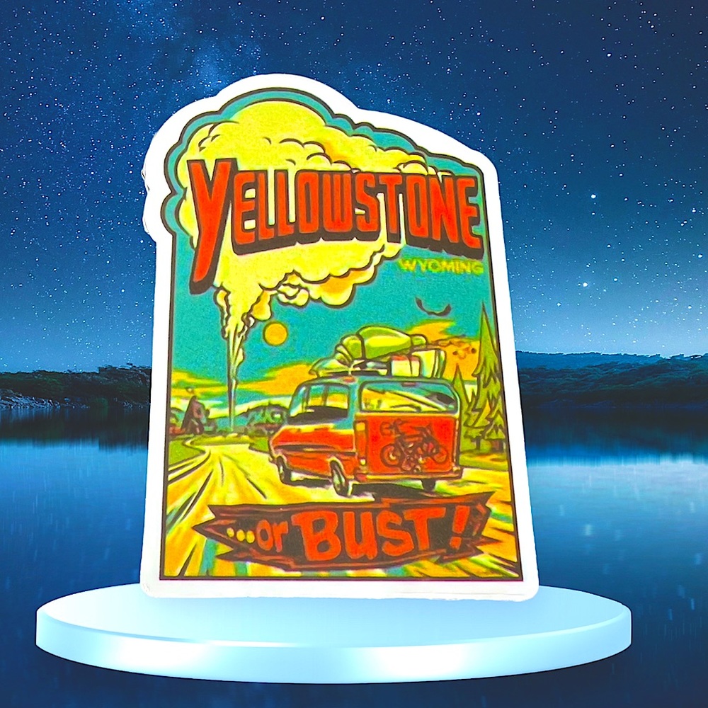 Yellowstone Outdoor Adventure Journey Wander Traveler Explore Sticker